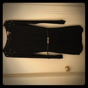 Long sleeve, shoulder studded dress